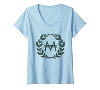 Women's Monopoly Board Game Retro M Wreath Logo V-Neck T-Shirt