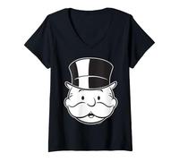 Women's Monopoly Face V-Neck T-Shirt