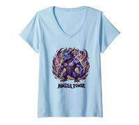 Womens Monster Power: Awaken Your Inner Dragon V-Neck T-Shirt