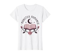 Women's Monster Romance Book Lover Gothic Reading Moon Value Graphic T-Shirt