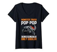 Women's Monster Truck Pop Pop Like A Normal POP POP ONLY Cooler V-Neck T-Shirt