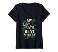Womens Monstera Obliqua Rare Plant Collector Leaf Lover Indoor Gift V-Neck T-Shirt