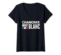Womens Mont Blanc Chamonix French alp Mountain Mens Womens Souvenir V-Neck T-Shirt