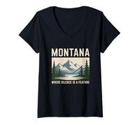 Women's Montana Pride Equipment Fun Tee Proud America State V-Neck T-Shirt