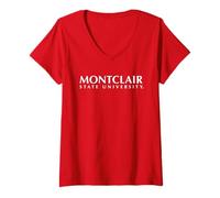 Women's Montclair State University Red Hawks Institutional Logo V-Neck T-Shirt