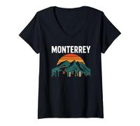 Womens Monterrey Mexico Retro Travel Cerro de la Silla Mexicano Mex V-Neck T-Shirt