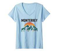Womens Monterrey Mexico Retro Travel Cerro de la Silla Mexicano V-Neck T-Shirt