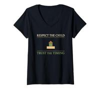 Women's Montessori Mom Gentle Parenting Mindful Intentional Learning V-Neck T-Shirt