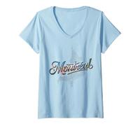 Womens Montreal Quebec Canada Travel Vacation V-Neck T-Shirt