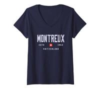 Womens Montreux Switzerland Field/Montreux Switzerland V-Neck T-Shirt