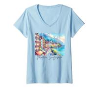 Womens Montreux Switzerland Travel Meet Me in Montreux Vacation V-Neck T-Shirt