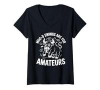 Womens Moo-D Swings are for Amateurs Funny Cow V-Neck T-Shirt