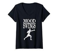Womens Mood Swing Boxer Puncher V-Neck T-Shirt