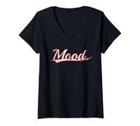 Women's Mood. Trendy Slang Minimalist Aesthetic Vintage Varsity V-Neck T-Shirt
