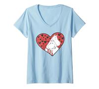 Womens Moomin Moominmamma & Moomintroll Love Heart V-Neck T-Shirt