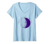 Womens Moon’s Hidden Side. Embracing every part of you V-Neck T-Shirt