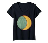Women's Moon Sun Equal Day and Night March Equinox Pagan V-Neck T-Shirt