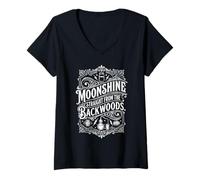 Women's Moonshine Lover Spirit Distiller Still Backwoods Moonshiner V-Neck T-Shirt