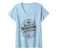 Women's Moonshine Lover Spirit Distiller Still Redneck Moonshiner V-Neck T-Shirt
