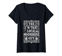 Women's Moonshine Lover Spirit Distiller Still Redneck Moonshiner V-Neck T-Shirt