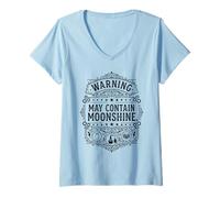 Women's Moonshine Lover Spirit Distiller Still Redneck Moonshiner V-Neck T-Shirt