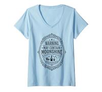 Women's Moonshine Lover Spirit Distiller Still Redneck Moonshiner V-Neck T-Shirt