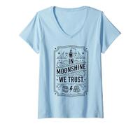Women's Moonshine Lover Spirit Distiller Still Redneck Moonshiner V-Neck T-Shirt