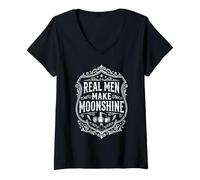 Women's Moonshine Lover Spirit Distiller Still Redneck Moonshiner V-Neck T-Shirt