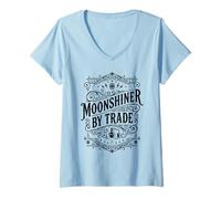 Women's Moonshine Lover Spirit Distiller Still Redneck Moonshiner V-Neck T-Shirt