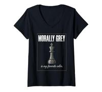 Women's Morally Grey Dark Romance Anti-Hero Villain Era Bookish Tee V-Neck T-Shirt