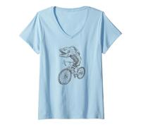 Womens Moray EEL Cycling Bicycle Funny Biker Fish Biking Cool Bike V-Neck T-Shirt