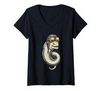 Women's Moray EEL Pilot Aviator Retro V-Neck T-Shirt