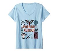 Womens Morbidly Curious Oddities V-Neck T-Shirt