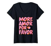 Womens MORE AMOR POR FAVOR X More Love - Self-Love Selflove V-Neck T-Shirt