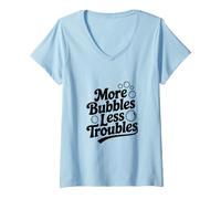 Women's More Bubbles Less Troubles V-Neck T-Shirt