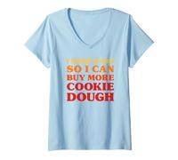 Women's More Cookie Dough Funny Cookie Dough V-Neck T-Shirt