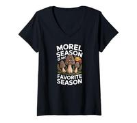 Women's Morel Season is My Favorite Season Mushroom Hunter V-Neck T-Shirt