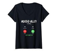 Women's Moreno Valley is Calling and I Must Go California Traveling V-Neck T-Shirt