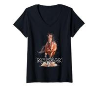 Women's MorganHorse Breed Art V-Neck T-Shirt