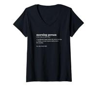 Women's Morning Person Dictionary Trait Funny Early Riser V-Neck T-Shirt