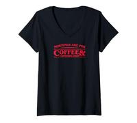Womens Mornings are Coffee and Contemplation V-Neck T-Shirt
