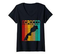 Womens Morocco Map, I Love Morocco Map Morocco Moroccan Pride V-Neck T-Shirt