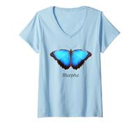 Womens Morpho Butterfly V-Neck T-Shirt
