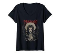 Womens Morrígan Celtic Goddess of War and Fate with Ravens V-Neck T-Shirt