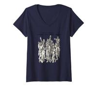 Womens Morris Dancers Drinkers with A Dance Problem Medieval Art V-Neck T-Shirt