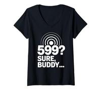Womens Morse Ham Radio 599 Funny Amateur Radio Operator V-Neck T-Shirt