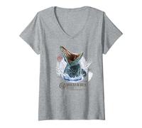 Womens Mosasaurus Jurassic World Ocean Predator V-Neck T-Shirt