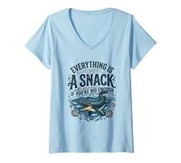 Women's Mosasaurus Prehistoric Marine Reptile Predator V-Neck T-Shirt