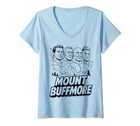 Womens Most Iconic Bodybuilders Funny Mount Buffmore Parody Shirt V-Neck T-Shirt