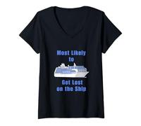 Womens Most likely Get Lost on the Ship Cruise Gift for Travellers V-Neck T-Shirt